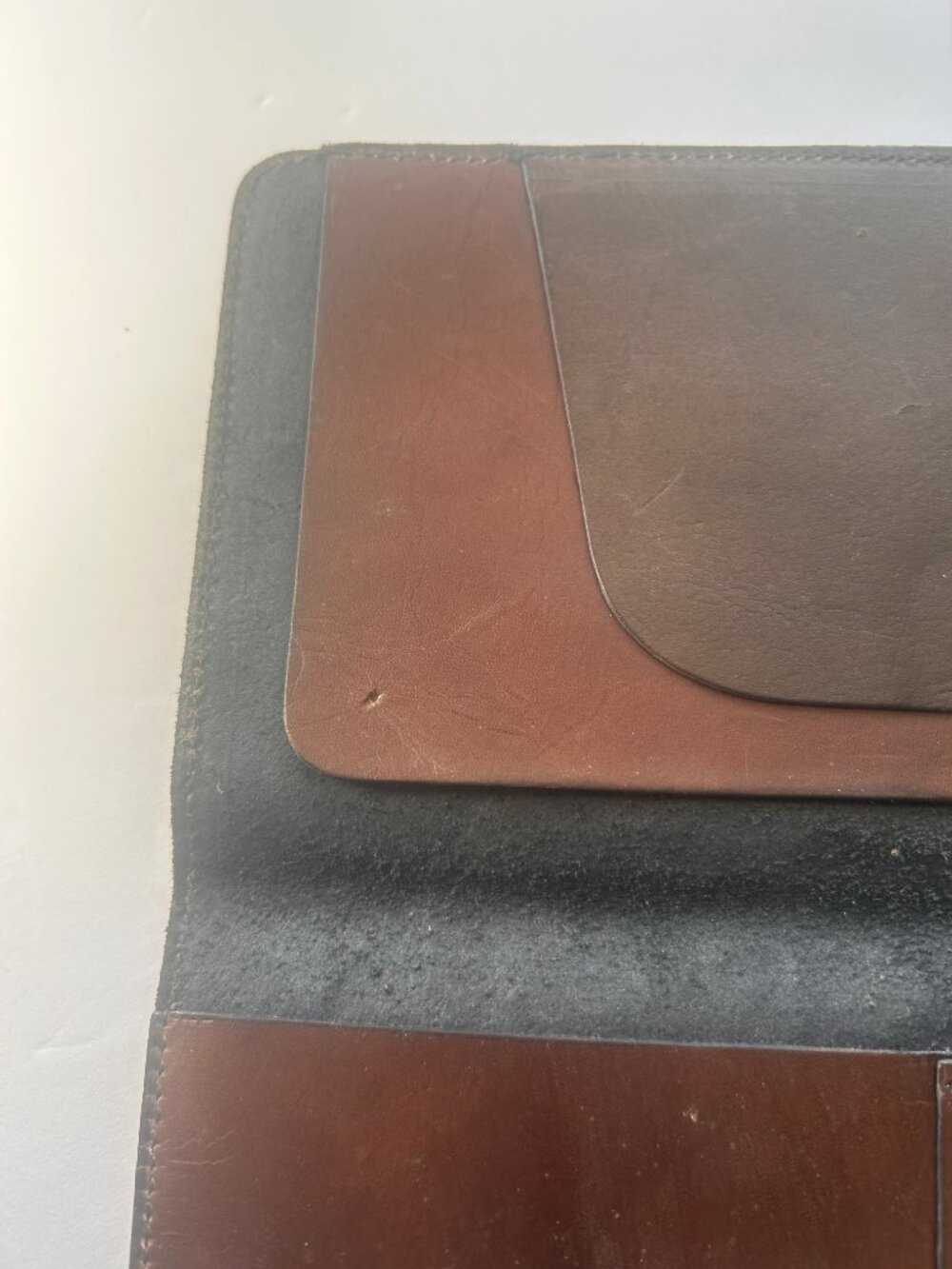 Artisan Brown Hand-Tooled Leather Checkbook Cover/Long Wallet Boho Mushroom - Picture 6 of 8